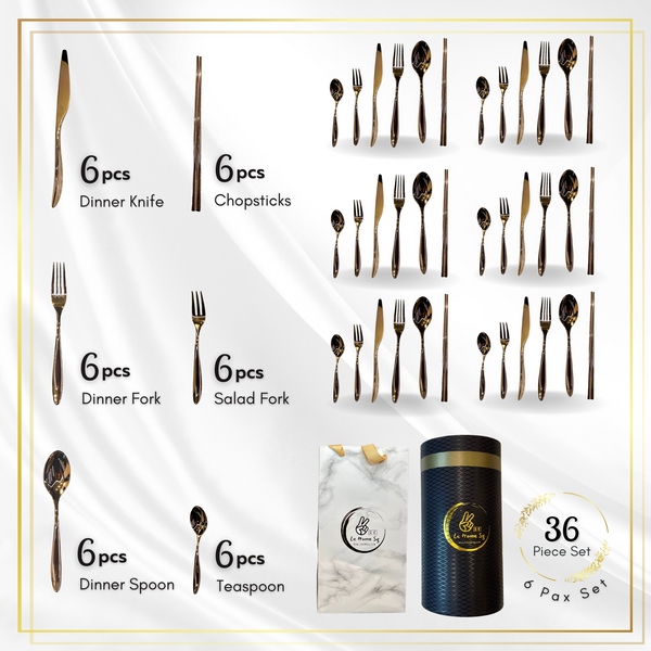 (3 Colors, 6PAX) Classic Cutlery Set